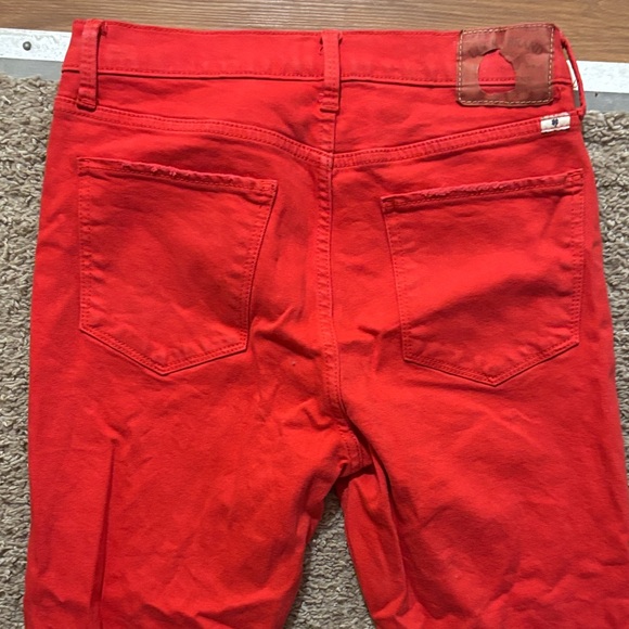 Lucky Brand Woman’s 6 Red Skinny Jeans Raw Hem Bottoms Like New - Picture 12 of 15